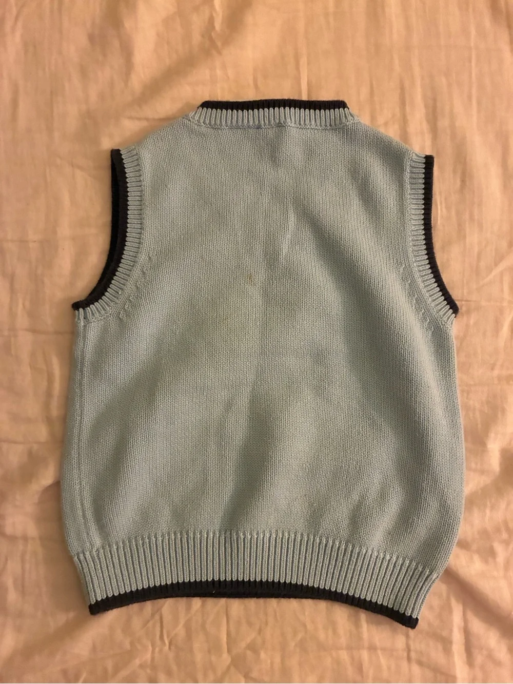 Gymboree Light Blue Argyle Knit Vest with Navy and Cream
